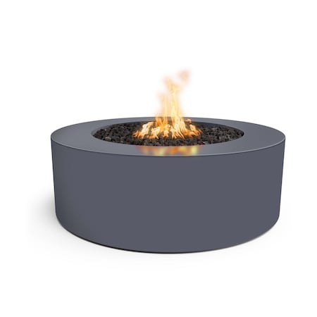 The Outdoor Plus 60 Round Unity Fire Pit - Powder Coated Metal - Gray - Match Lit with Flame Sense - Natural Gas OPT-UNYPC60FSML-GRY-NG